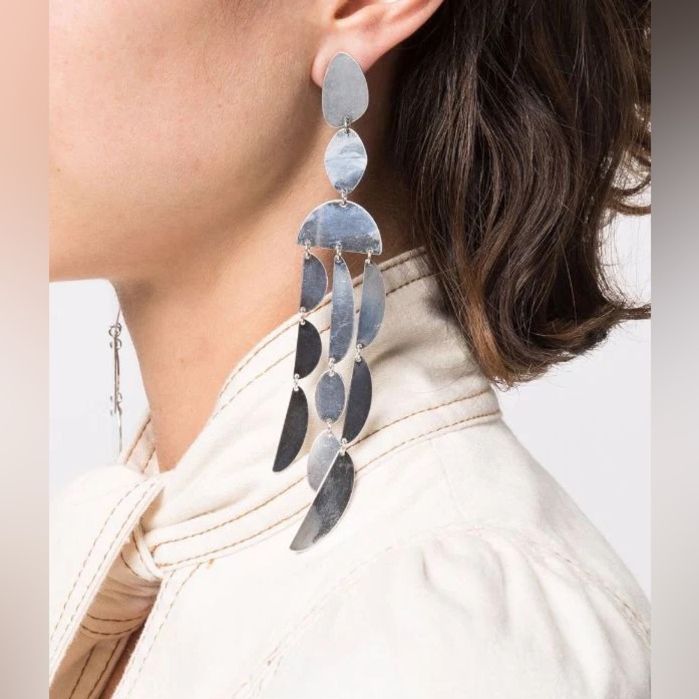 Isabel marant drop metal geometric shapes earrings